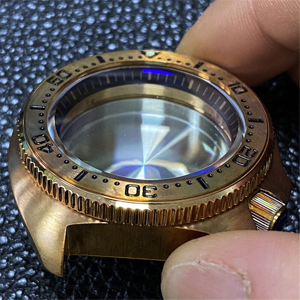 NH36A watch case in tin bronze, durable protective shell for NH35A watch customization.