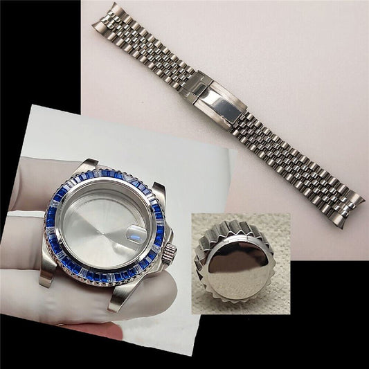 Jewelled 41MM stainless steel bracelet strap for NH35 watch, durable and stylish by Jewelled.