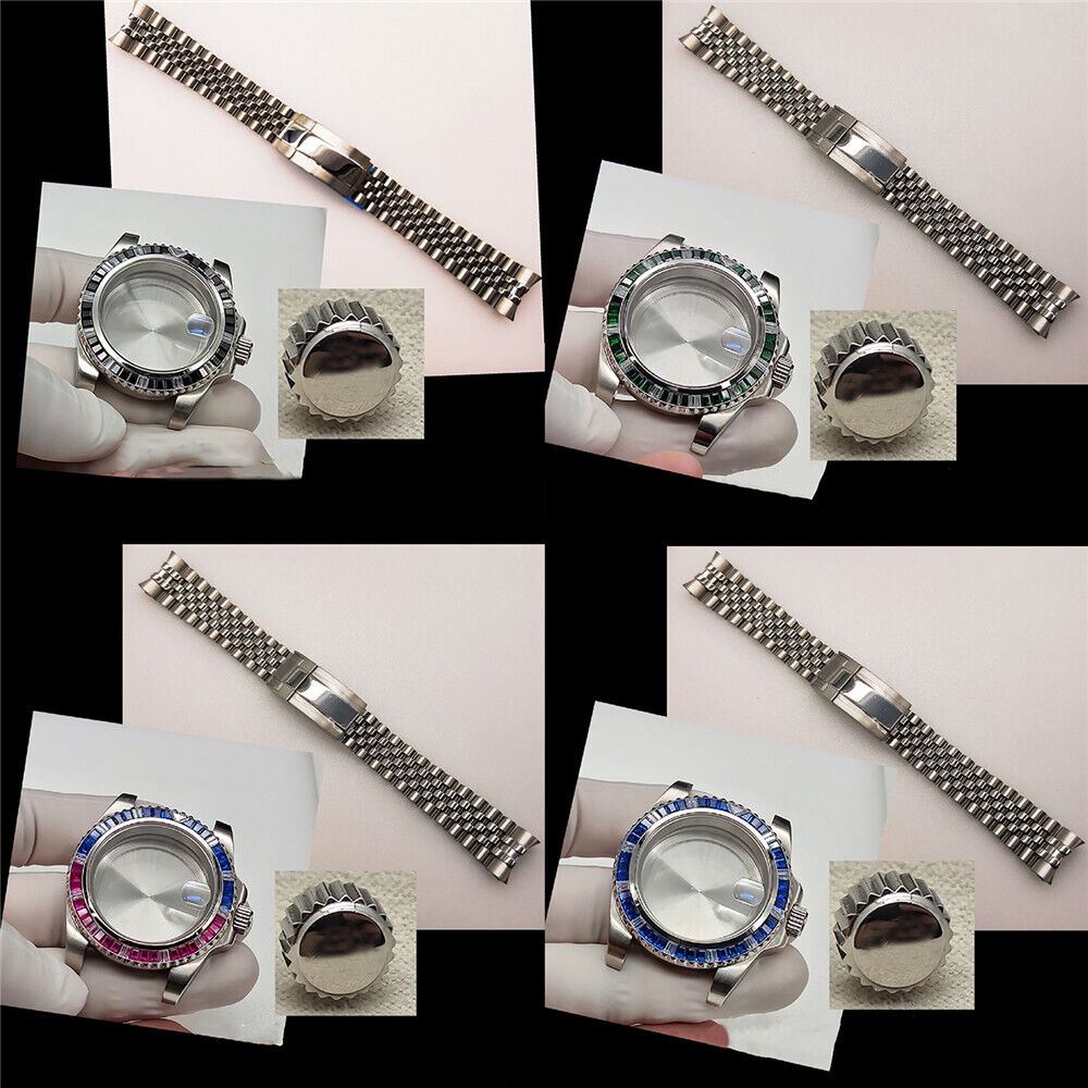 Sleek Jewelled 41MM 316L Stainless Steel Bracelet Strap for NH35 watches, durable and stylish.