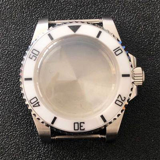 316L stainless steel watch case with SUB convex sapphire glass, 40mm for NH35/NH36 movement, durable and sleek design.