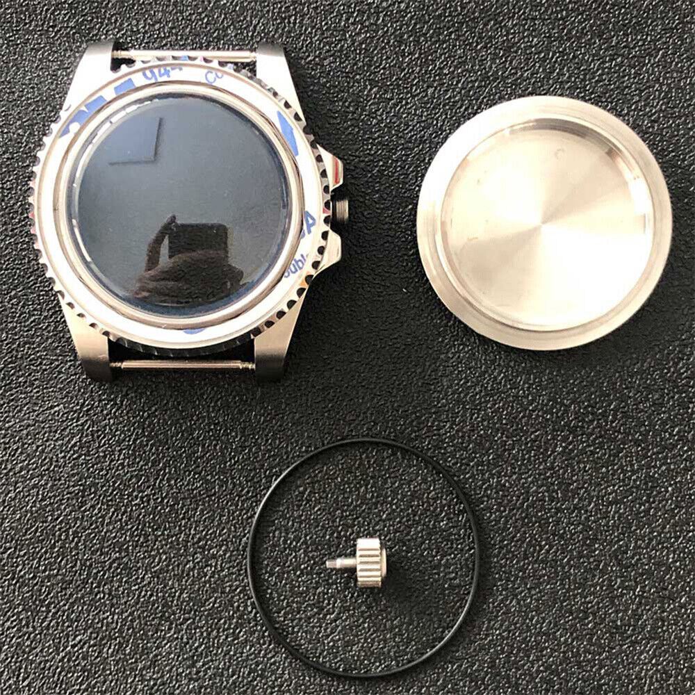 316L stainless steel watch case with convex sapphire glass, 40mm, fits NH35/NH36 movements.
