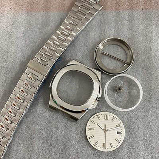 41mm sapphire glass watch case with strap, hands, and dial for NH35/36/4R automatic movements, brand compatible.