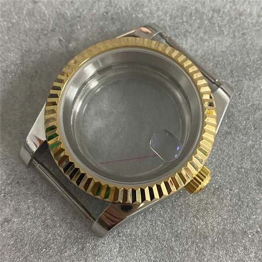 39MM transparent sapphire glass watch case for NH35/NH36/4R movement compatibility.