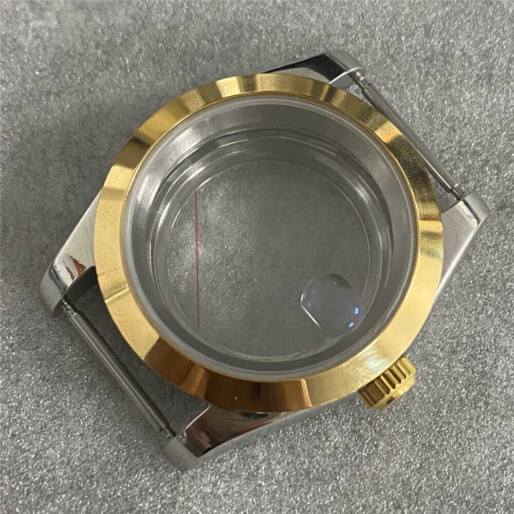 39MM transparent sapphire glass watch case for NH35/NH36/4R movements, durable and clear.