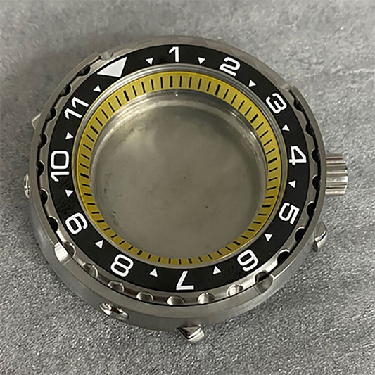 1. 45MM flat ceramic ring watch case with mineral glass, compatible with NH35/NH36 movements, available in 10 colors.