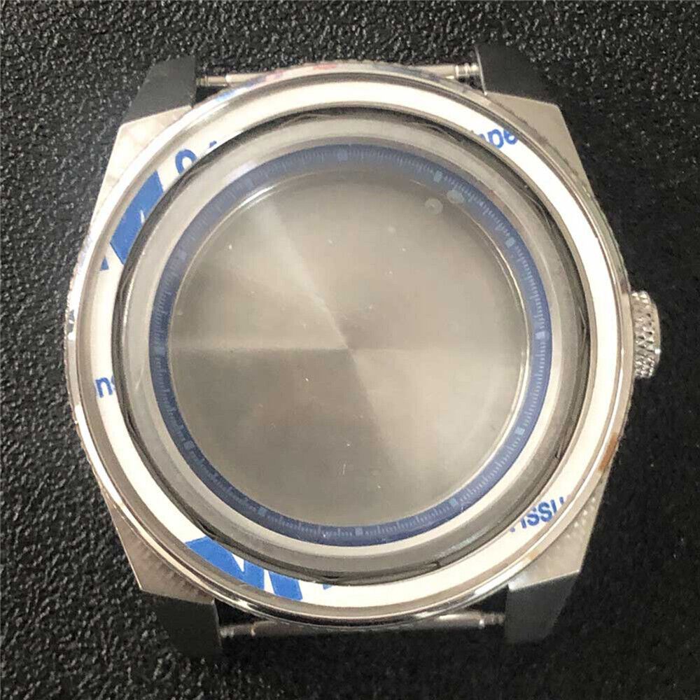 43mm stainless steel watch case with sapphire glass, compatible with NH35/NH36 movements.