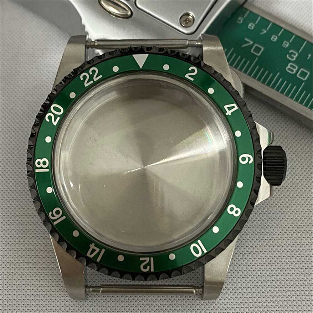 39.5mm PVD bronze Retro watch case in stainless steel, designed for NH35/NH36 movements.