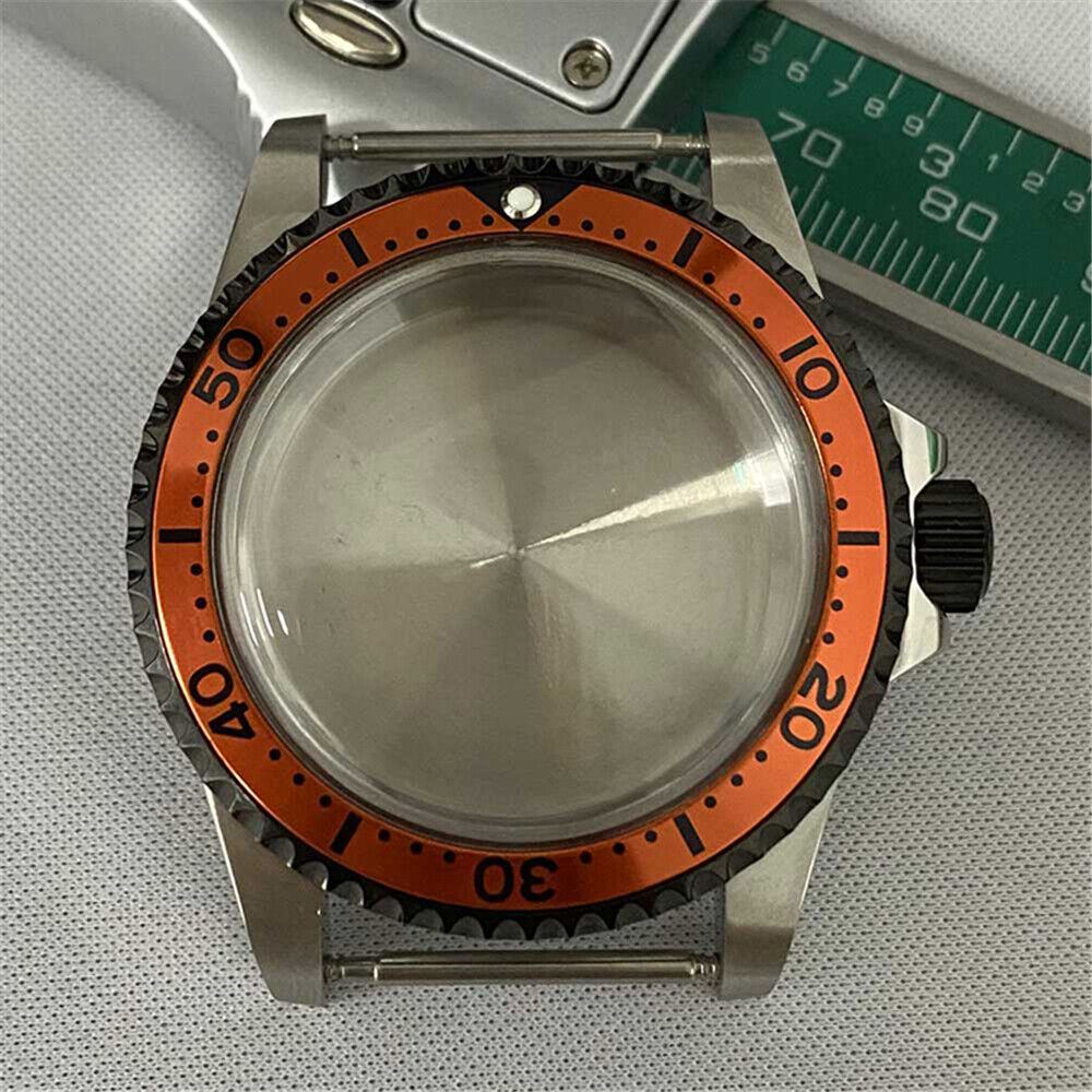39.5mm PVD bronze Retro watch case in 316L stainless steel, compatible with NH35/NH36 movements.