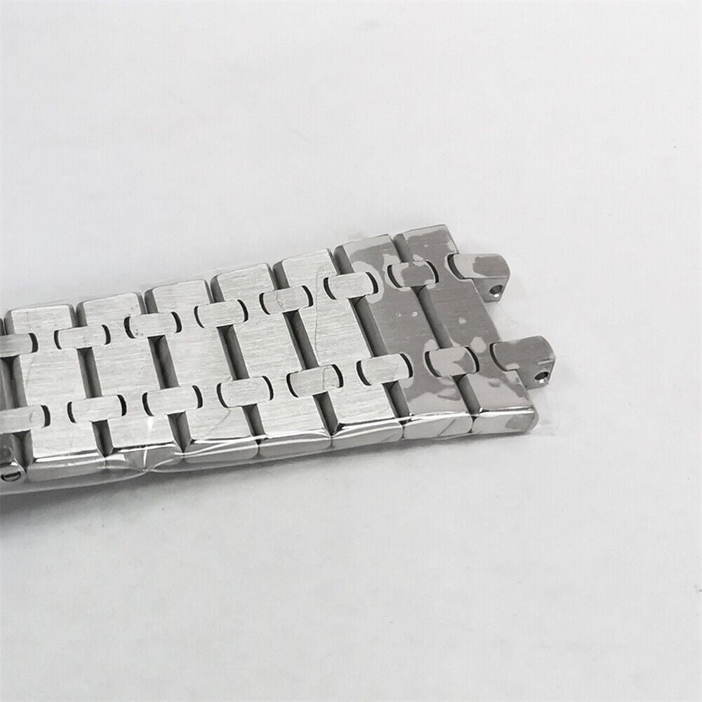 41MM NH70 silver dial watch case with black strap and luminous hands for custom builds.