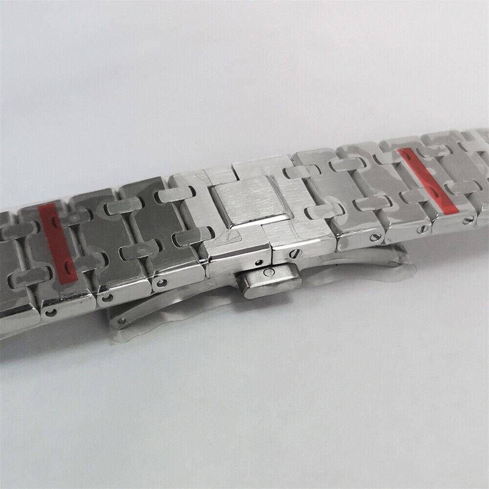 41MM NH70 watch case with black strap, silver dial, and luminous hands for custom watch builds