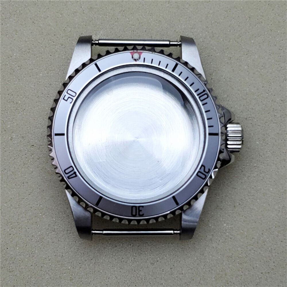 39.5MM stainless steel watch case with clear acrylic crystal, compatible with NH35/NH36 movement.