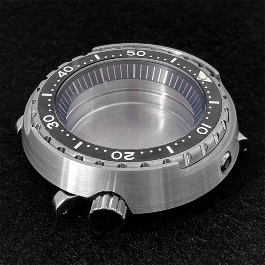 Stainless steel 45MM watch case with mineral glass, compatible with NH35/NH36 mechanical movements.
