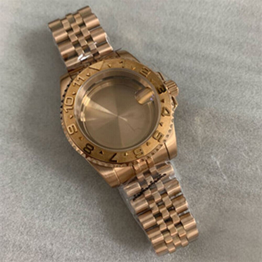 40MM sapphire glass watch case with strap for NH35/NH36 movements, durable and stylish accessory.