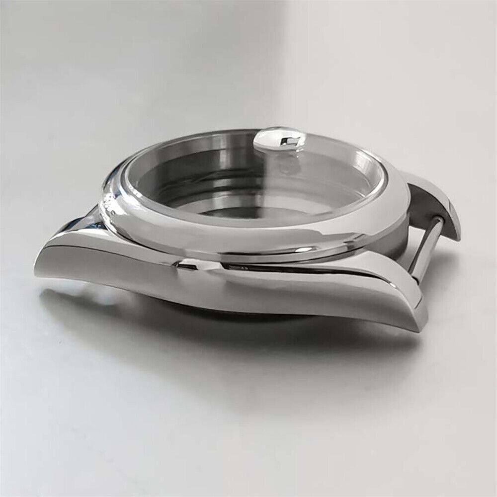 36mm stainless steel watch case and strap, featuring a transparent calendar window, fits NH35/36 movements.