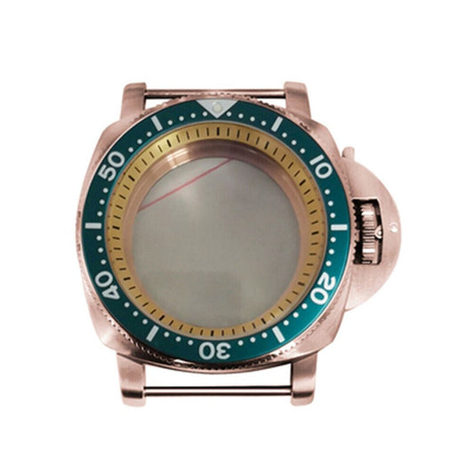 42mm PVD rose gold stainless steel watch case for NH35/NH36/4R/7S movements, sleek and durable.