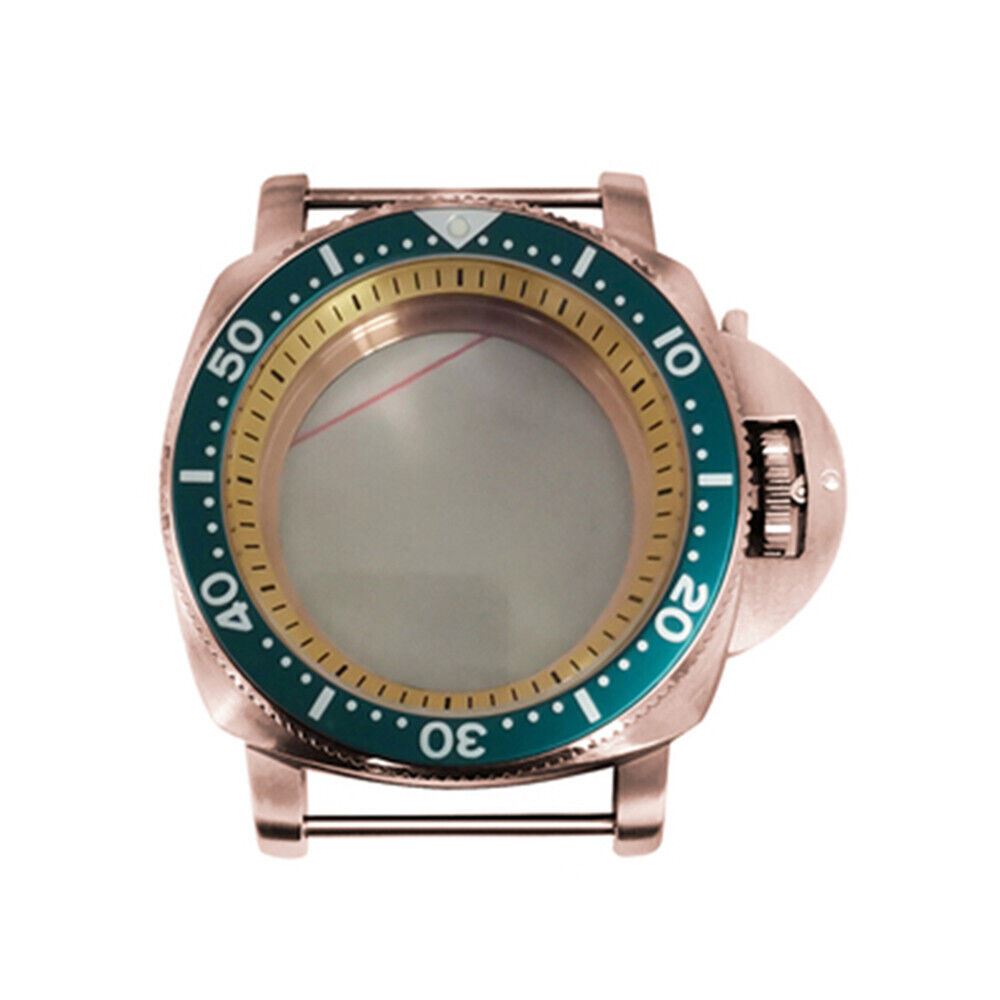 42mm PVD rose gold stainless steel watch case, compatible with NH35/NH36/4R/7S movements.
