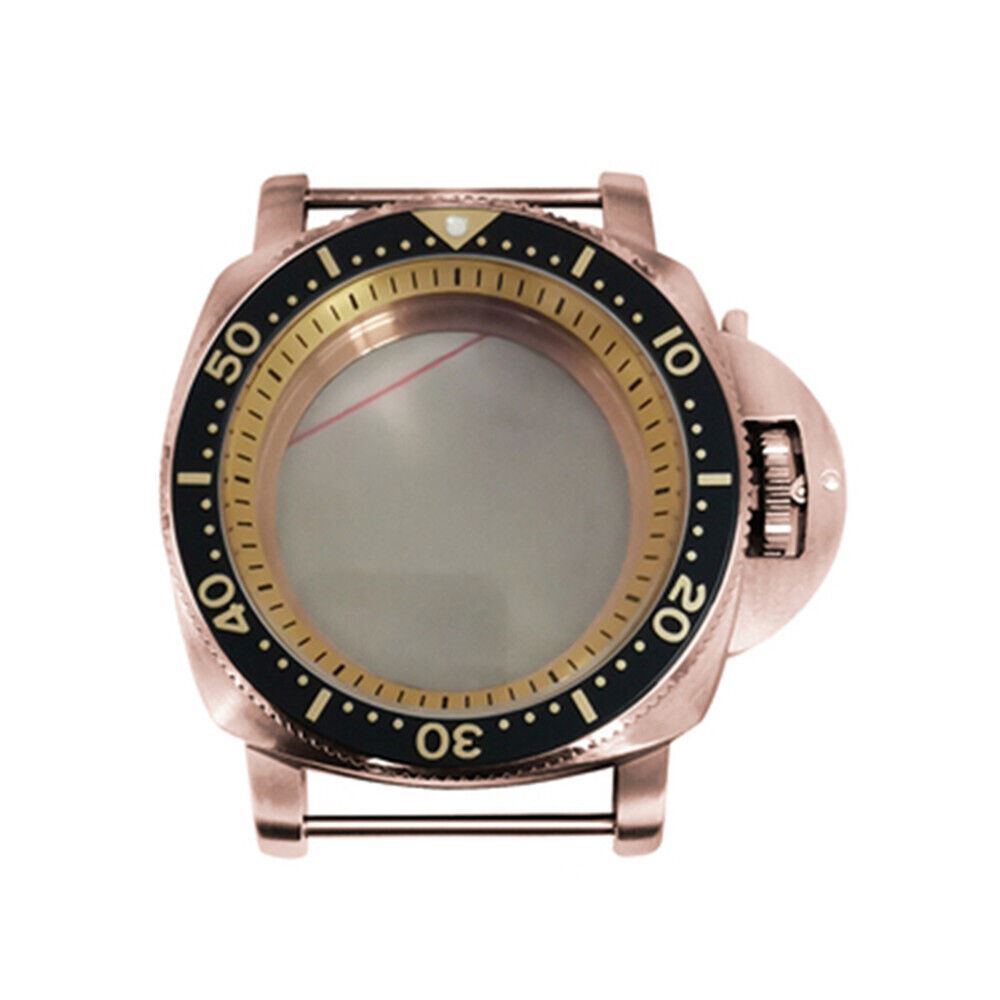 42mm PVD rose gold stainless steel watch case, compatible with NH35/NH36/4R/7S movements.