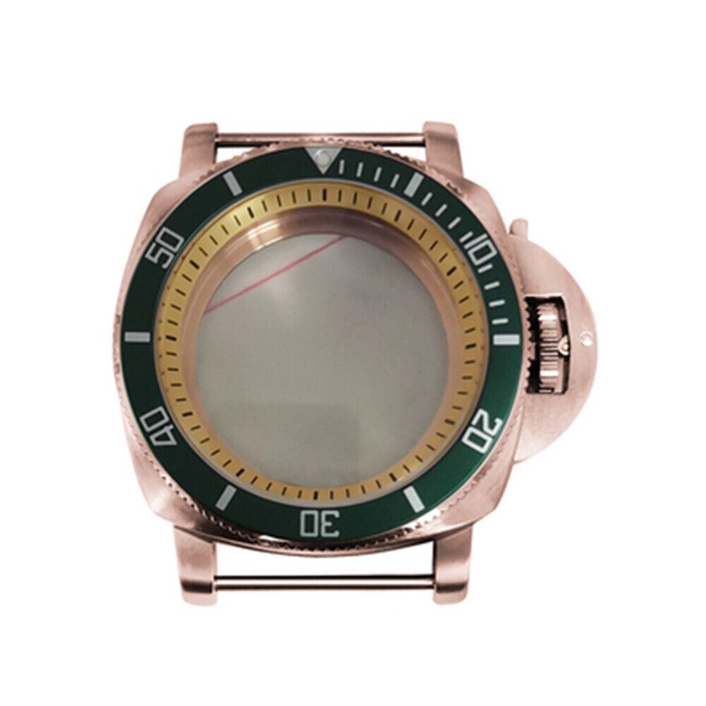 42mm PVD rose gold stainless steel watch case, compatible with NH35/NH36/4R/7S movements.