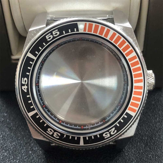 316L Stainless Steel Watch Case with 43MM Aluminum Ring for NH36, NH35 ? Durable and Waterproof, Ideal for Watch Repairs.