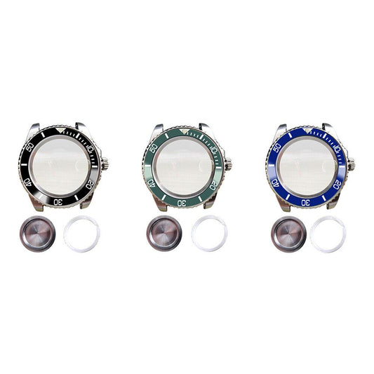 40MM watch case with sapphire glass back cover for MIYOTA 8215 2813 3804 2836 movement, durable protection.