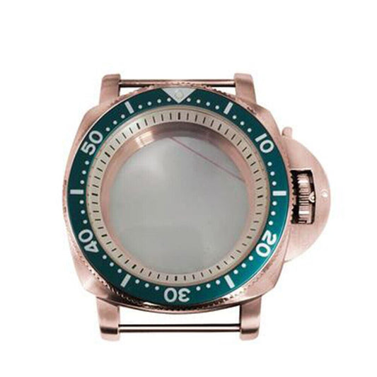 42mm rose gold PVD watch case, compatible with NH35/36 movements, white inner shadow design.