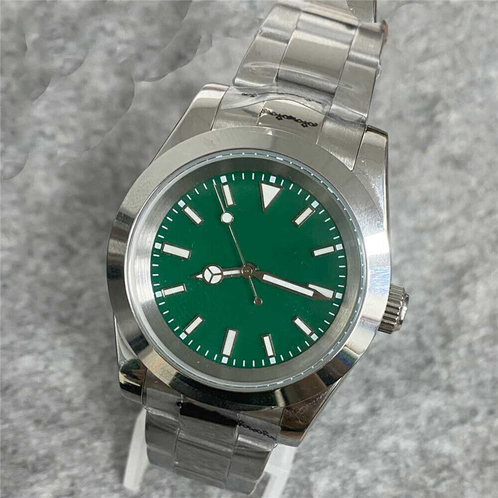 39MM stainless steel watch case and strap with sapphire glass, compatible with NH35 movement.