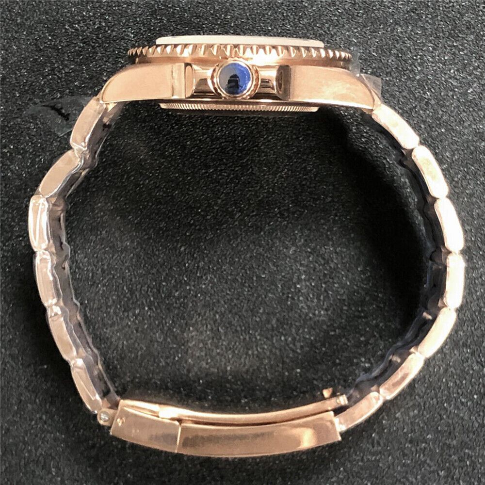 Sleek PVD coated watch case and strap with sapphire glass, designed for NH35/NH36 movements.