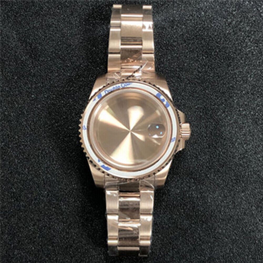 Sleek PVD coated watch case and strap with sapphire glass, compatible with NH35/NH36.