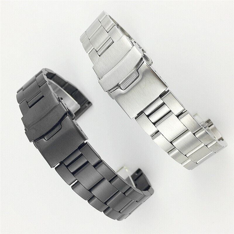 Diving Silk watch band with double lock buckle, available in 18-26mm widths for secure fit and style.