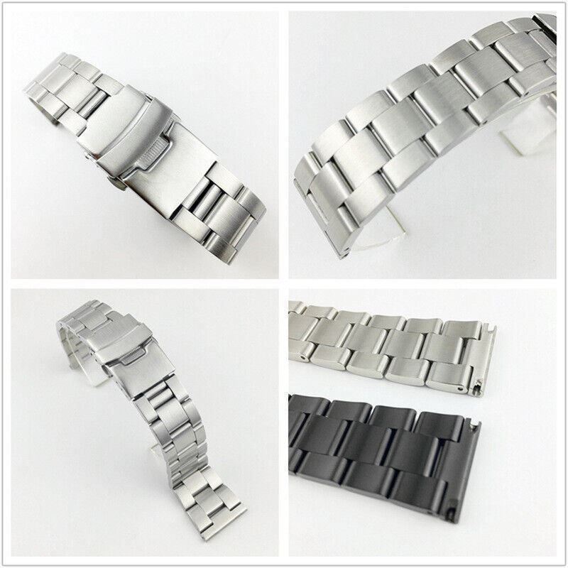 Diving Silk watch band with double lock buckle, fits 18-26mm watches securely and stylishly.