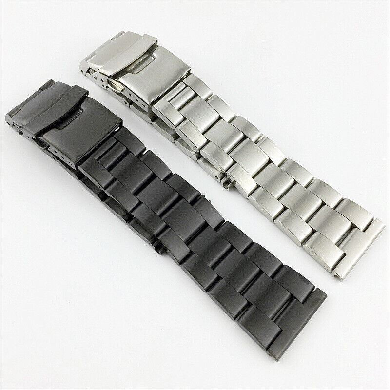 Diving Silk watch band with double lock buckle, available in multiple widths for a secure fit.