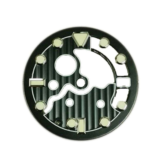 28.5mm Hollow C3 luminous watch dial for NH35/NH36 movement with date at 3 o?clock