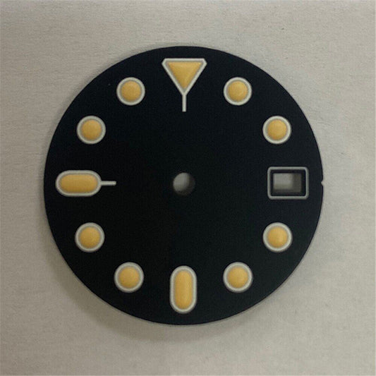 28.5mm orange luminous watch dial for NH35A/NH36/4R36 movement
