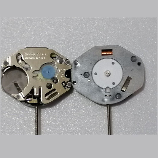 Sunon PE45 quartz watch movement with 2 hands and small second, precision timekeeping component.