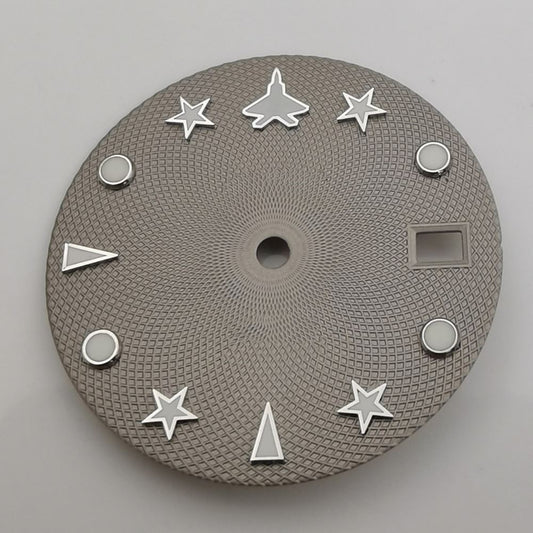 Green luminous 29mm watch dial for NH35 NH36 movement, men's style, ideal for repair or customization.