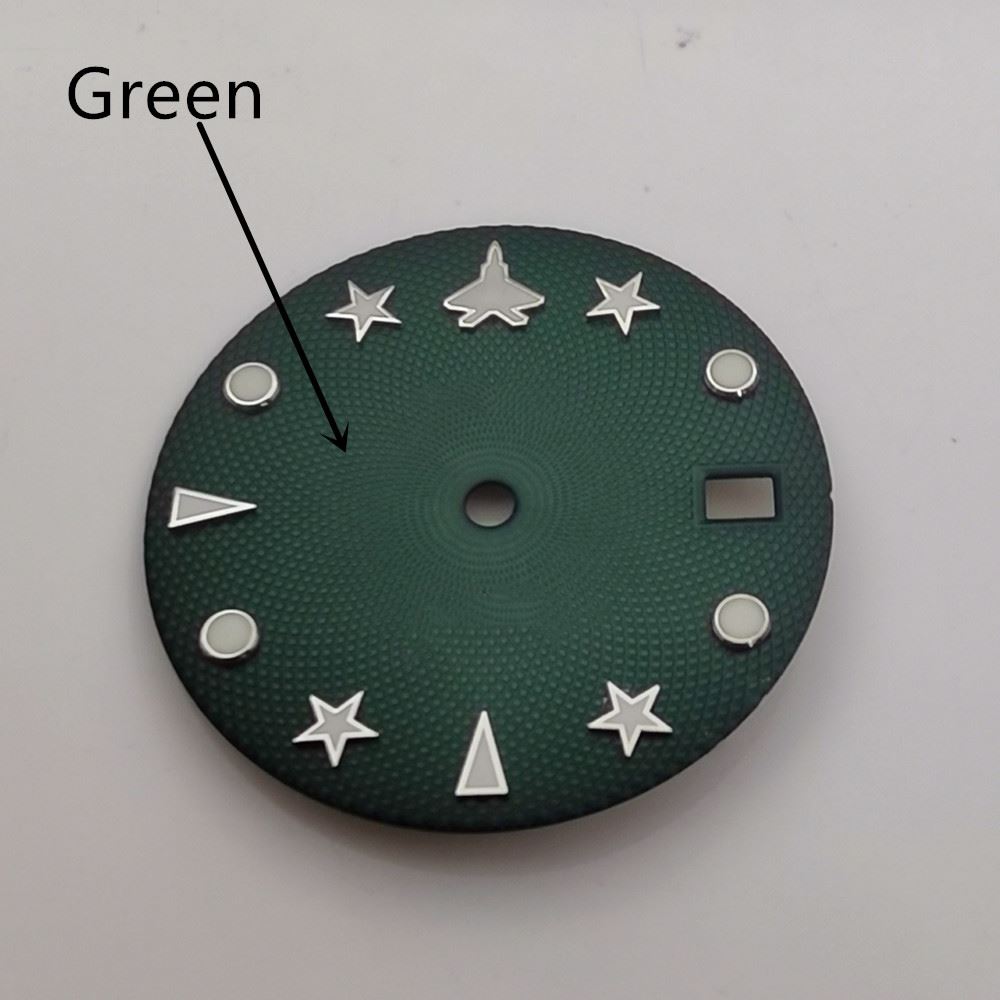 New 29mm Watch Dial Green Luminous Suitable for NH35 NH36 Movement Men Style