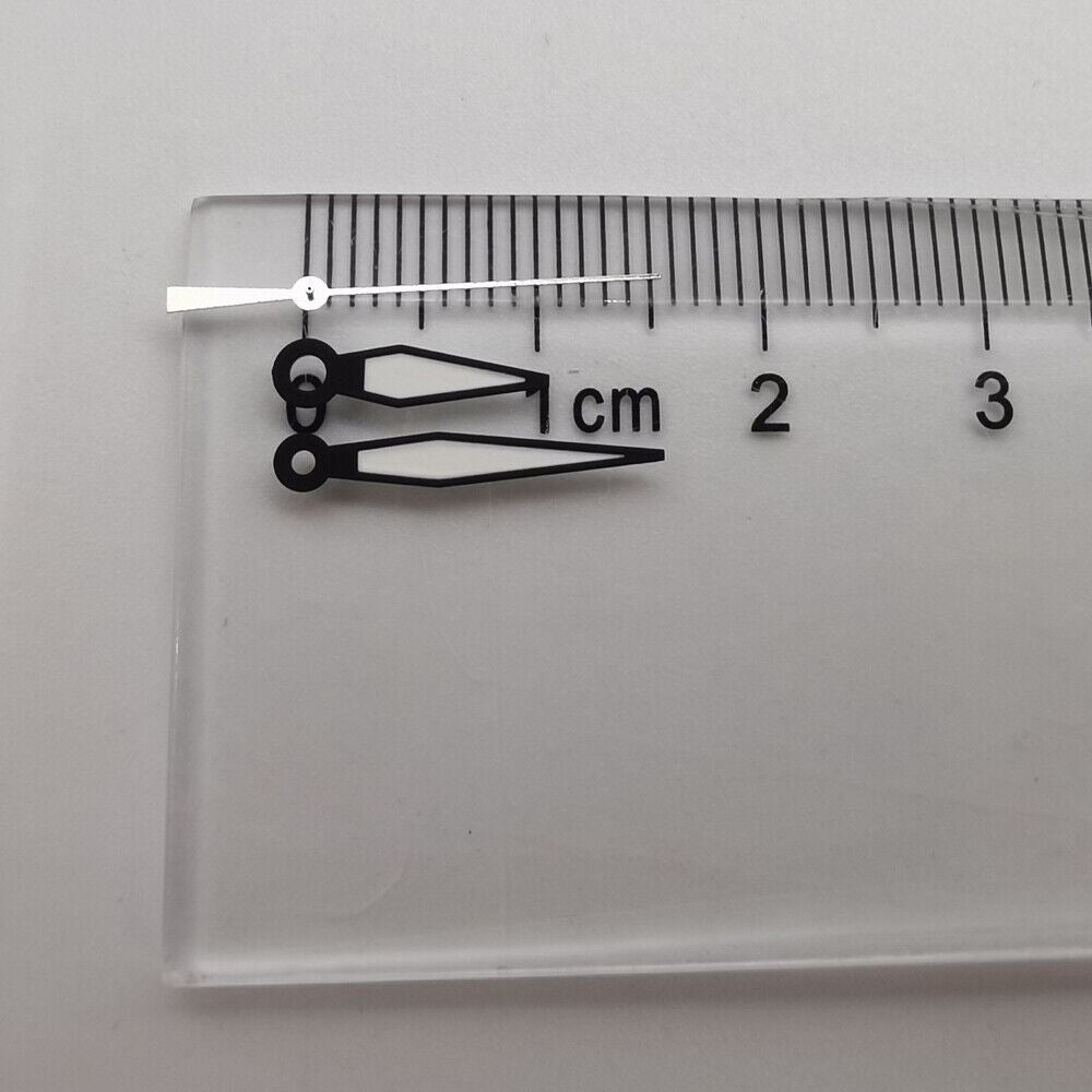 Green luminous 35mm watch dial with hands, fits 8215/8205 movement, ideal for repairs.