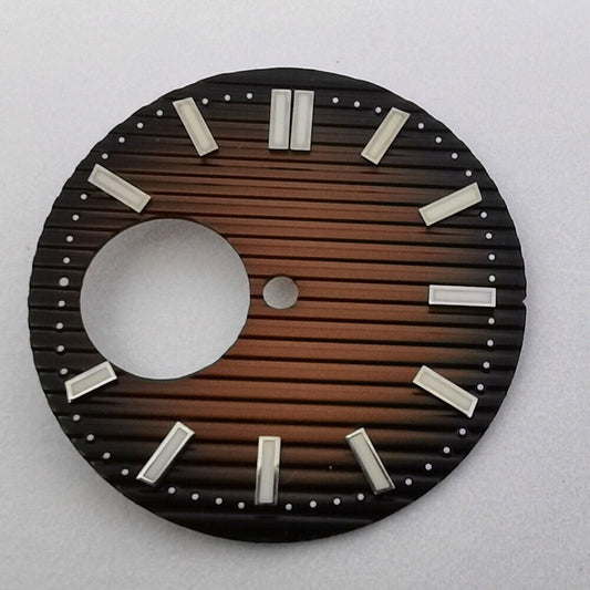 JC06 29.7mm green luminous watch dial designed for NH38 movement, enhancing visibility and style.