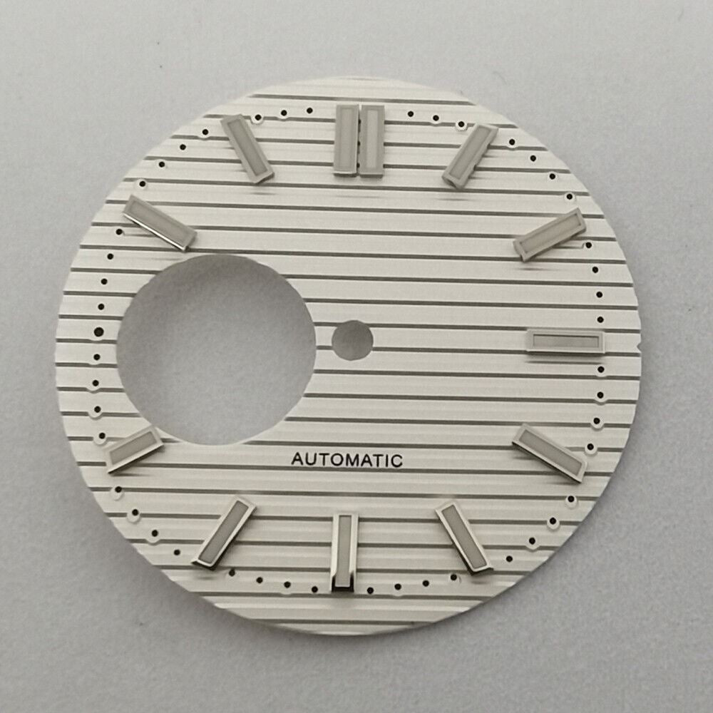 JC06 29.7mm green luminous watch dial, compatible with NH38 movement, ideal for enhanced nighttime readability.