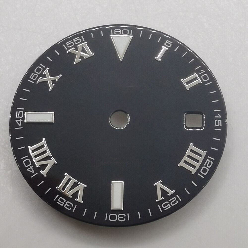 Green luminous 29.2mm watch dial compatible with ETA2824, ETA2836, Miyota 8200, DG2813 movements, brand accessory.