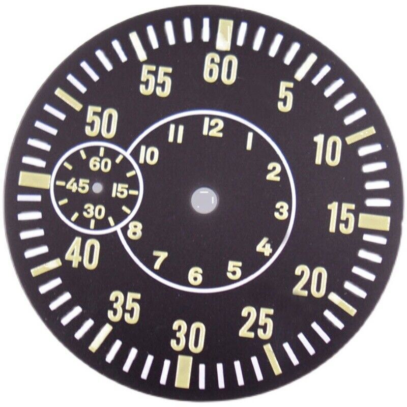 Green luminous 38.50mm watch dial by ETA, designed for 6497 ST3600 movement, perfect for custom watch accessories.