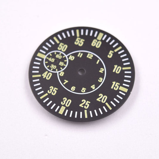 38.50mm green luminous watch dial, compatible with ETA 6497 ST3600 movement for precise timekeeping.