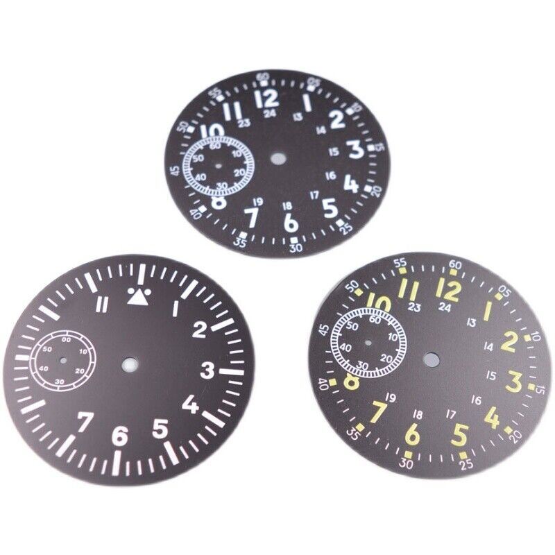 38.90mm Green Luminous Black Watch Dial Fit for ETA 6497 ST3600 Movement