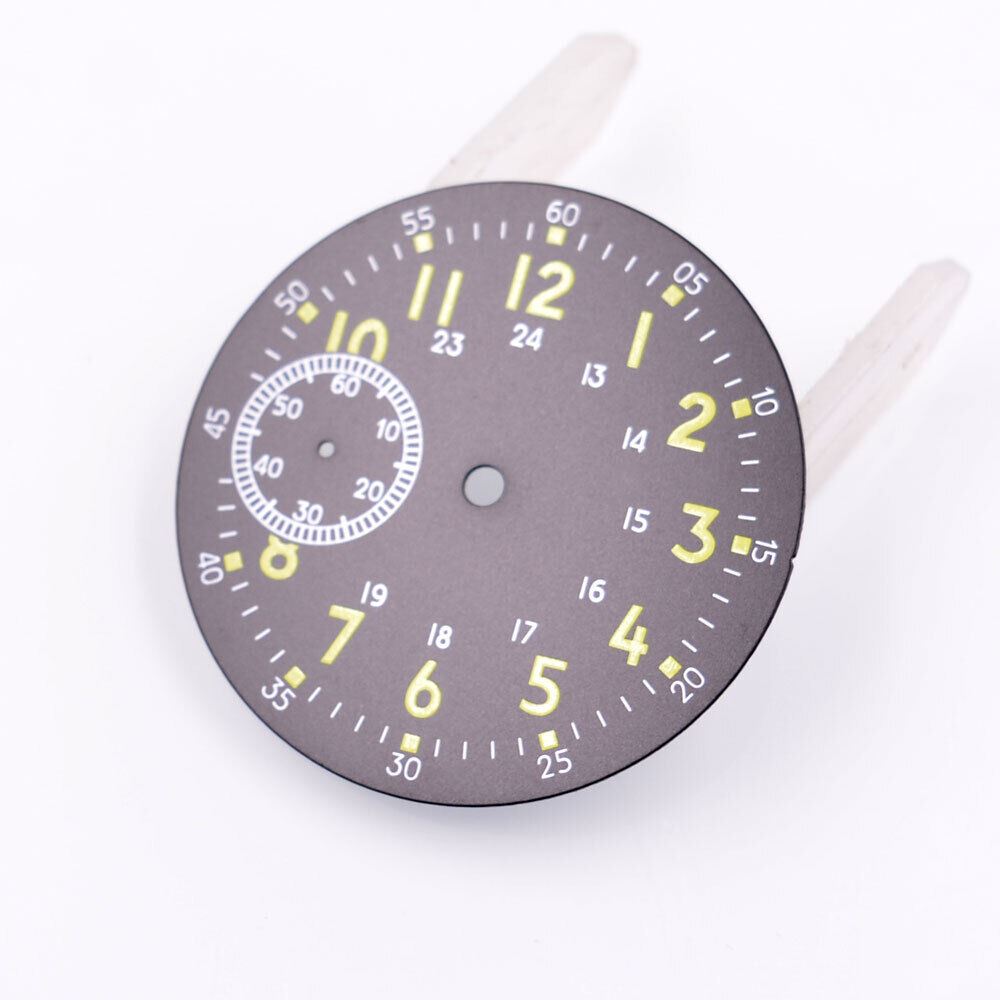 38.90mm Green Luminous Black Watch Dial Fit for ETA 6497 ST3600 Movement