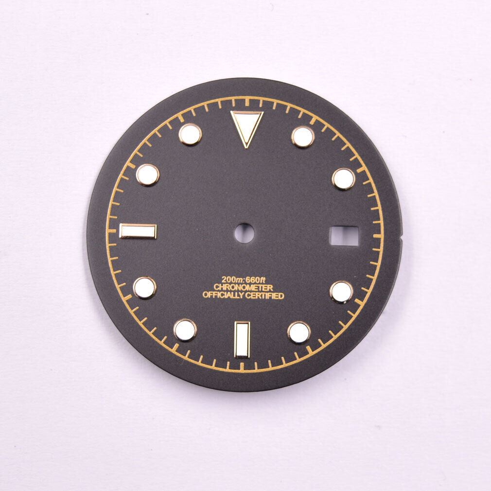 MYT green luminous watch dial 33.50mm for ETA2836 and DG2813 movements, ideal for repair and customization.