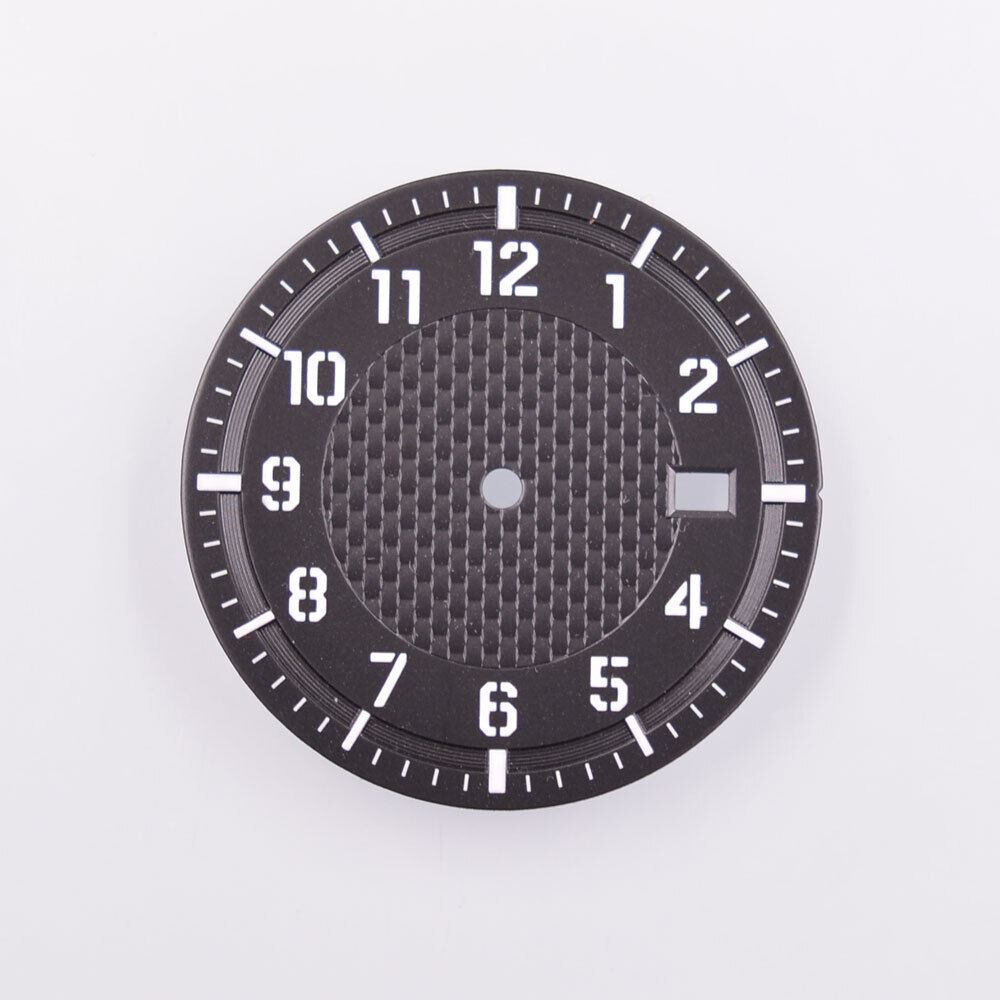 Cadran de montre lumineux vert de 34,50 mm, compatible avec les mouvements NH35, NH35A, NH36 et NH36A