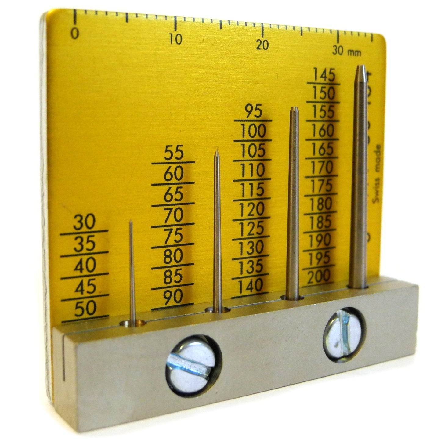 Bergeon 30464 watch hand gauge tool measuring precise hole sizes for professional watchmaking accessories.