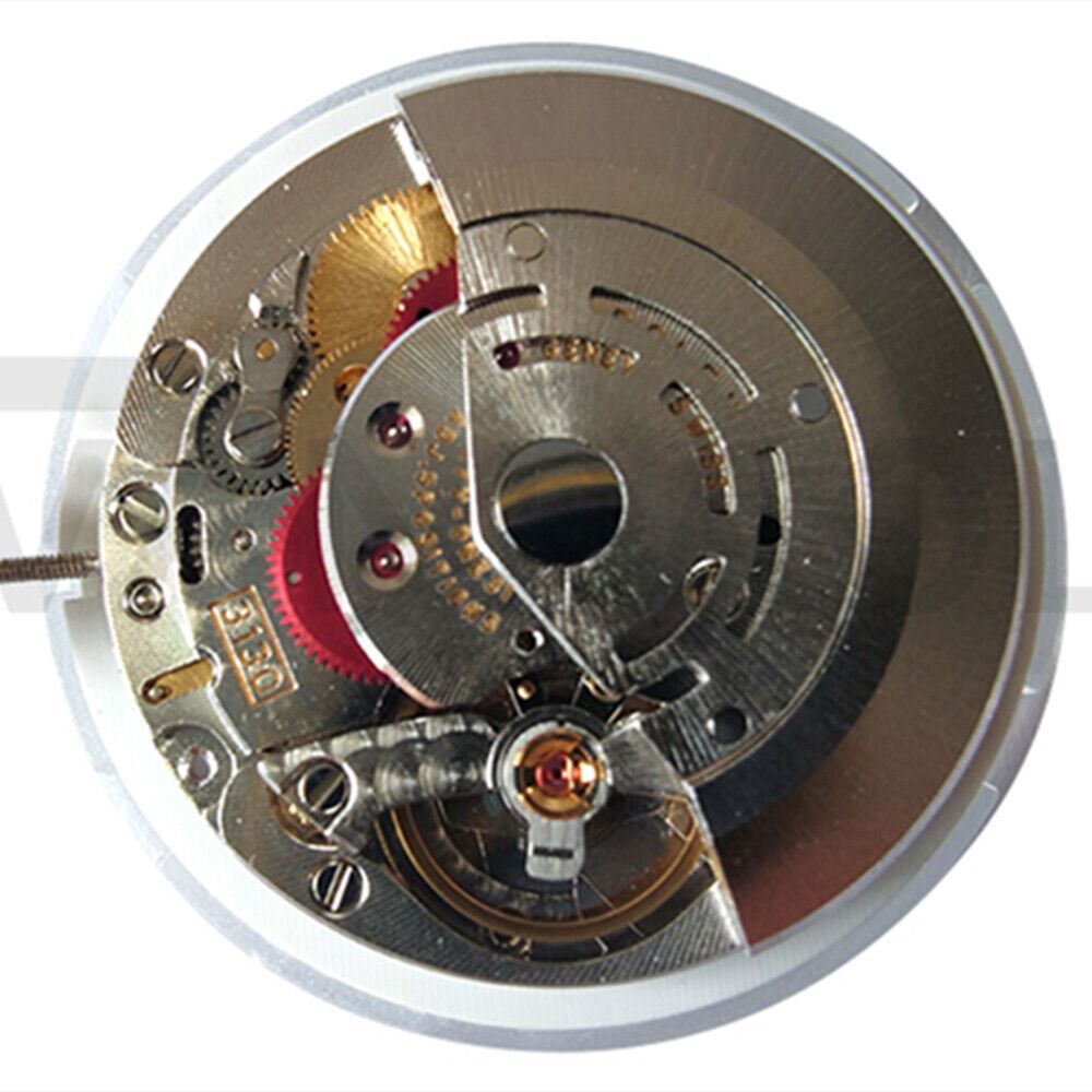 SA 3130 China Made watch with blue balance spring, mechanical automatic movement for accurate timekeeping.