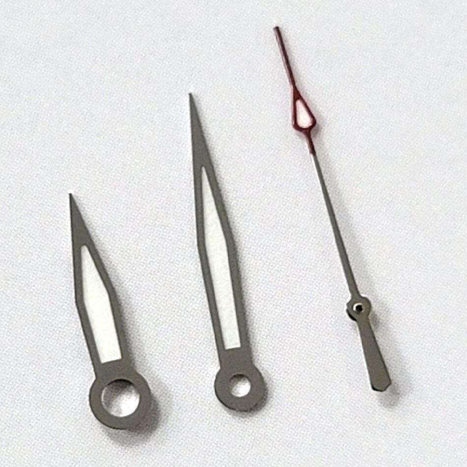Green luminous watch hands set compatible with NH35A/NH36A/4R36 movements and sizes 8.5/12/12mm.
