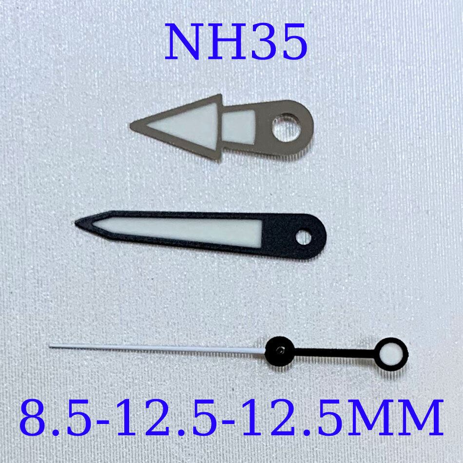 Green luminous watch hands set for NH35A/NH36A/4R36 movement, precision fit by A9 brand.